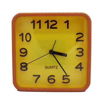 ساعت رومیزی زنگ دار مربع زرد