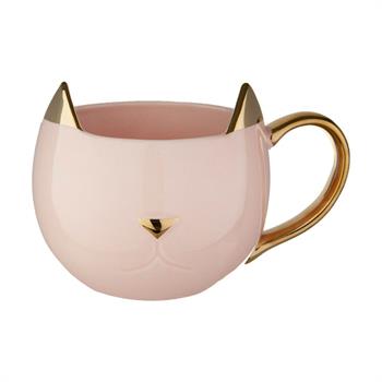 فنجان چای خوری طرح گربه صورتی