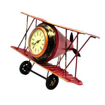 ماکت فلزی هواپیما ساعت دار قرمز