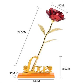 گل رز فلزی پایه دار قرمز